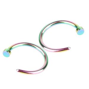 Mince Gem Acier Chirurgical Nez Anneau narine Hoop cristal vis Stud Body Piercing