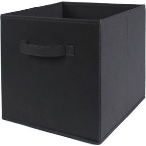 Panier De Rangement Pliable Avec Poignee En Acier Inoxydable Placard 28 X 28 X 28 Cm Compartiments Cubiques Pour Etagere Tiroirs Organiseur En Tissu Armoire Cuisine Maison Caisses De Rangement