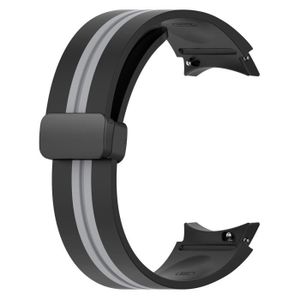 BRACELET MONTRE CONNEC. 20mm Bracelet de montre avec boucle magnétique pliante pour Samsung Galaxy Watch 5 pro - Noir Gris