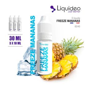 E-LIQUIDE SAVEUR FREEZE MANANAS - ANANAS FRESH 30ML EN 0MG DE NICOTINE - 3  X 10 ML - ELIQUIDE MARQUE LIQUIDEO - Cdiscount Au quotidien