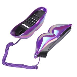 Téléphone fixe Téléphone Fixe Design Lèvres Violettes - Son Clair