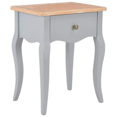Table De Nuit Chevet Commode Armoire Meuble Chambre Gris Et Marron