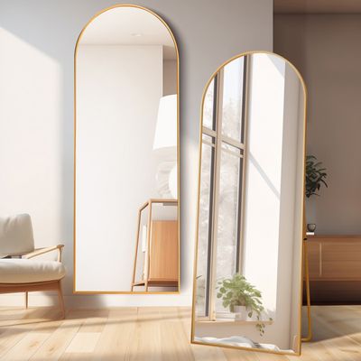 Miroir Mural Rond Ancien – Métal Doré Couronne De Laurier – 46cm De Diamètre