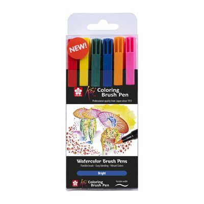Coffret De 6 Feutres Pigma Micron + 1 Pinceau Brush – Noir, Sakura, Permanent