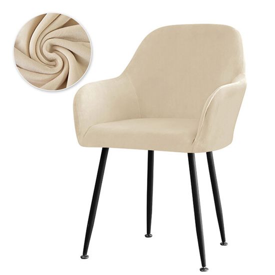 Housse De Chaise De Bureau En Velours élastique Avec Housses D'accoudoirs - Amovible, Lavable, Taille XL (Noir)