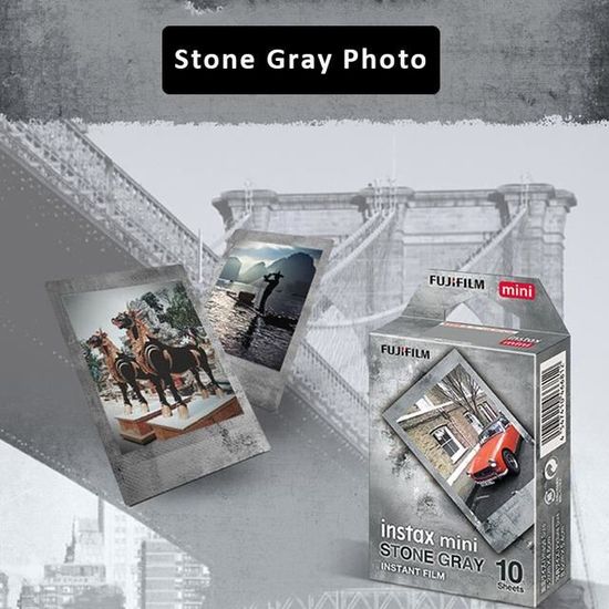 Papier photo instantan Fujifilm Instax Mini 10 feuilles gris