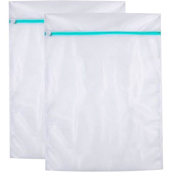 Sacs à Linge Extra-larges En Filet Mesh - Lot De 2, 110x90 Cm (43x35 Pouces), Résistants, Fermeture éclair