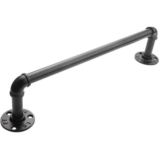 Porte-Serviettes Industriel 81,3 Cm Noir - Tuyau Acier, Fixation Murale Rustique