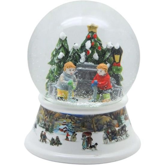 Kit DIY Boule à Neige - Boule En Verre 100 Mm - Socle En Polyrésine - À Personnaliser Avec Figurines Et Paillettes - Idée Cadeau Créative