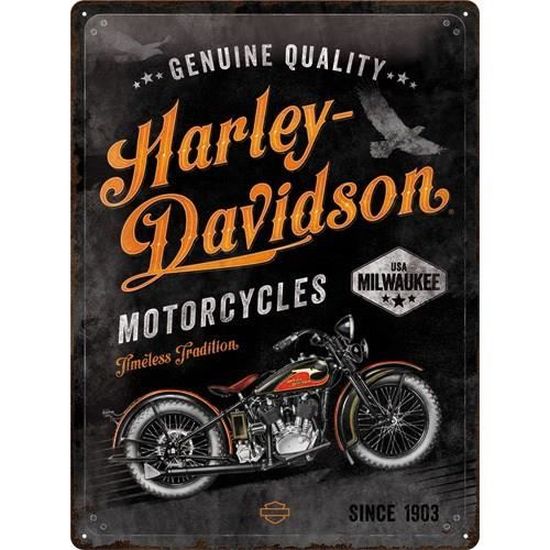 Plaque En Metal 30 X 40 Cm Harley Davidson Depuis 1903 Usa Milwaukee Cdiscount Maison