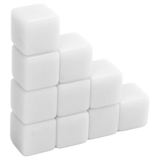 QUTHZZHY Six cubes vierges arrondis de 16 mm - 50 dés vierges en acrylique - 10 couleurs - Pour jeux de société, mathématiques, enseignement, autocollants de bricolage, salles de classe et projets