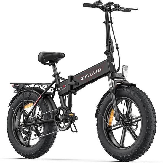 velo electrique Pliable ENGWE EP-2 Pro VTC Fat bike 20 pouces Pneus tout terrain Autonomie 120km SHIMANO 7 Vitesses 48V13AH Noir