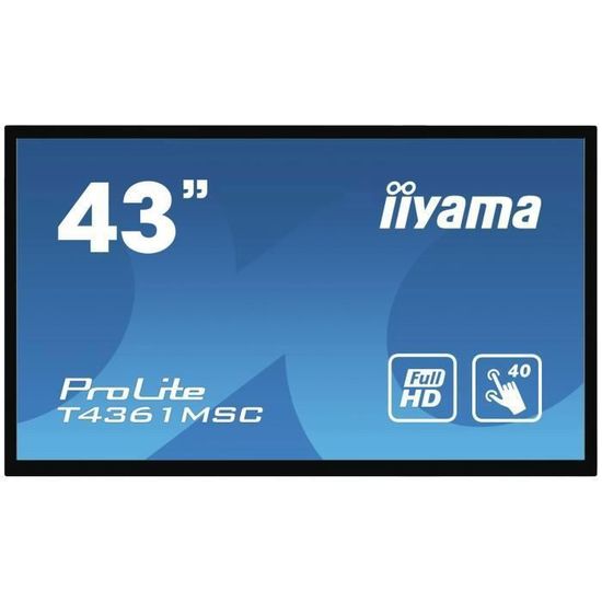 Moniteur iiyama ProLite T4361MSC-B1 écran tactile 43" Full HD Noir Multi-utilisateur