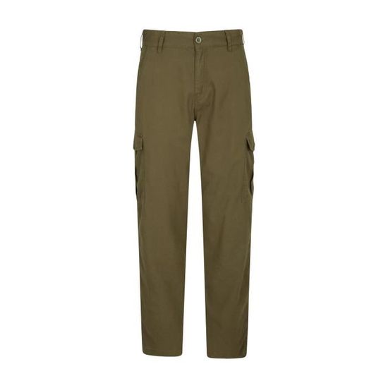Short Femme Mountain Warehouse Lakeside II - 100% Coton, Coupe Confort, Ceinture élastiquée, Multiples Poches, Couleur Kaki Taille 34