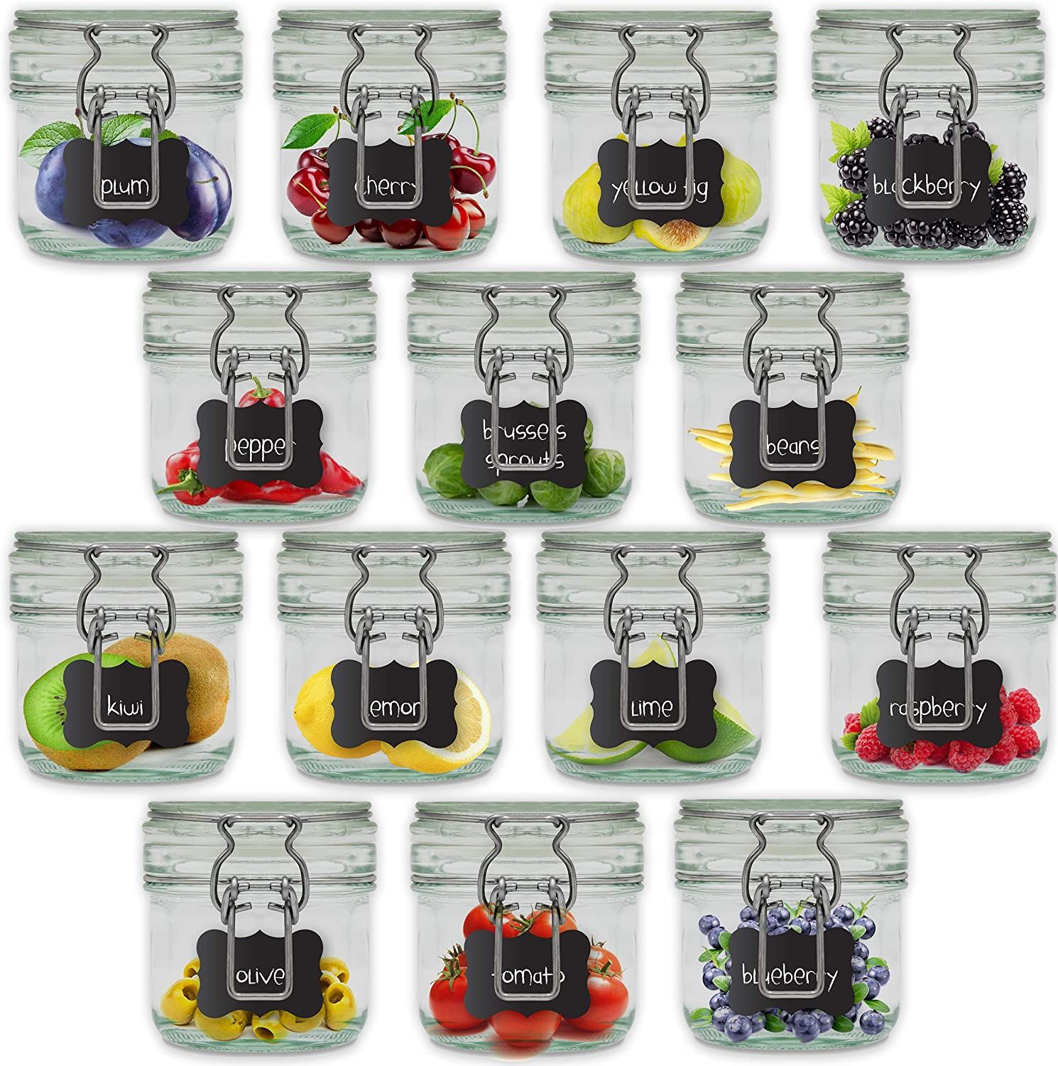 Bocaux Verre Hermétique Empilable Dalena Home Set de 5 Borosilicate