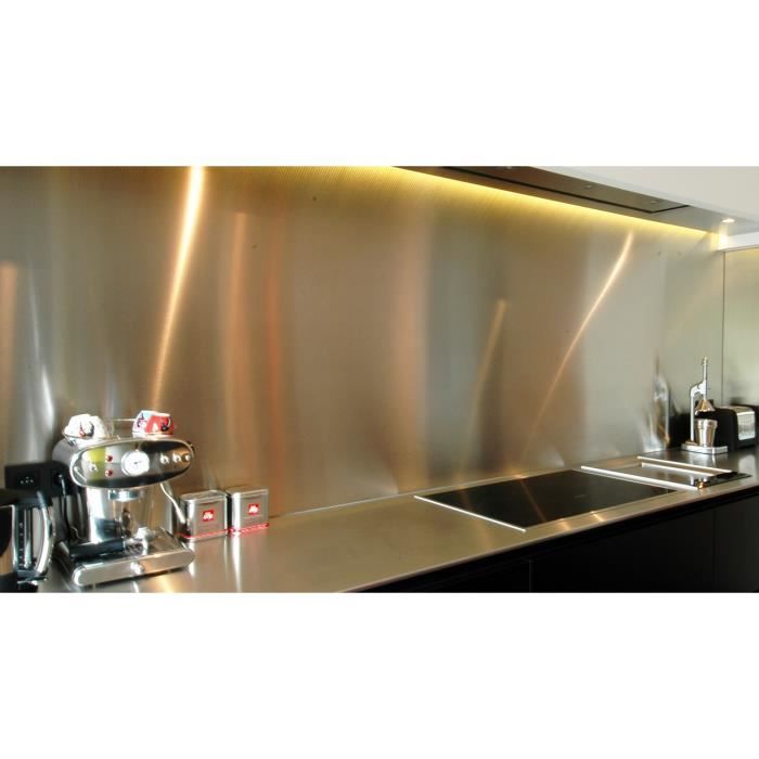 Crédence inox brossé 304 L H 20 cm x L 100 cm de 1mm