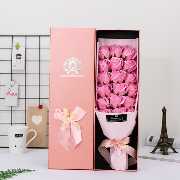 Savon Rose fleur de bijoux cadeaux Boîte Valentin de s - mère cadeau 18pcs - Box Fleur artificielle 925