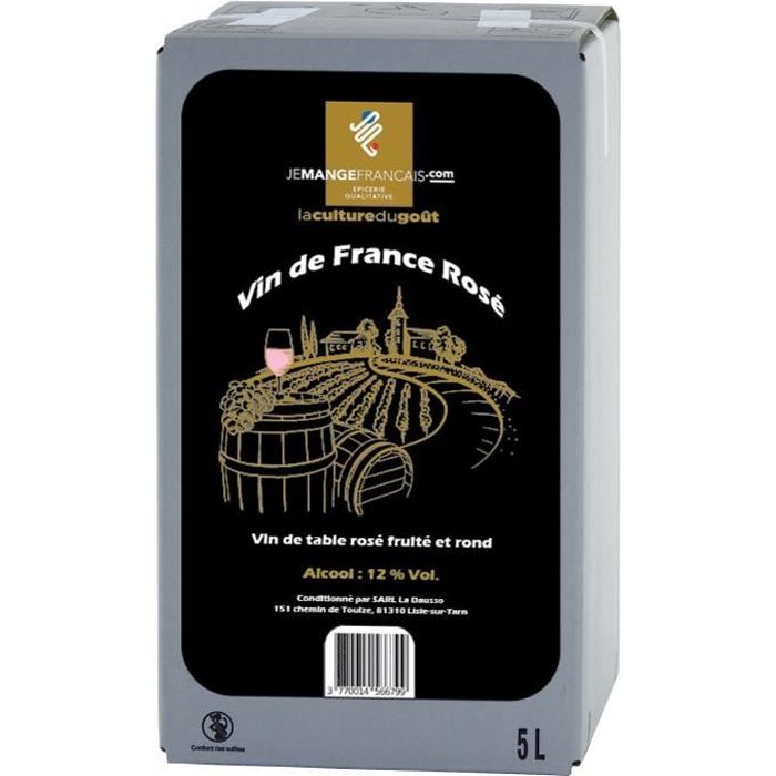 Vin de Table Rosé en Cubi 5 litres - Vin de France