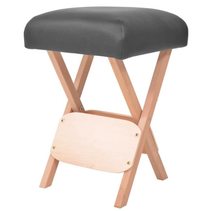 Déco Tabouret de massage pliant - Tabourets de bar - Appareil de massage avec siège 12 cm d'épaisseur Noir ®LVBNQU®
