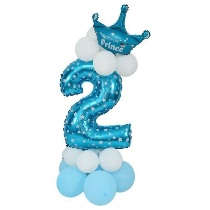 HT Ballon d'Aluminium Balloon de Numero Ballon en Latex Ballon Enorme Bleu de Numero Decoration d'Anniversaire.... - HTTS823AA0701