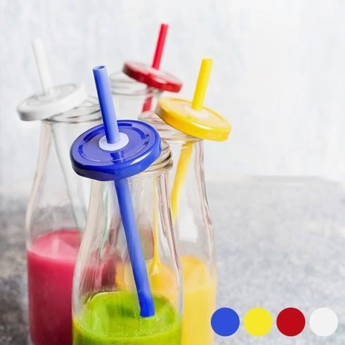 Bouteille avec Couvercle et Paille (320 ml) 145495 - Couleur:Bleu