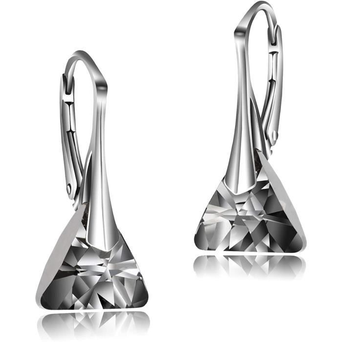 BOUCLE D OREILLE Chic Bijoux Boucle d&rsquooreilles pendantes pour femmes – Argent Sterling 925 et Cristaux Swarovski® issu456
