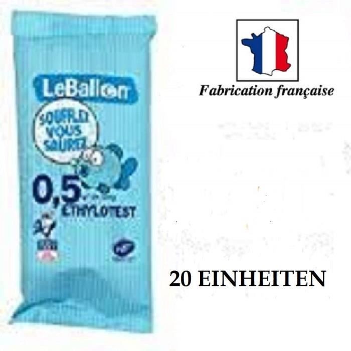 Lot de 20 Ethylotest (Norme NF)