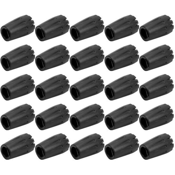Drfeify Pointe de canne 25pcs/pack Embouts de Bâton de Marche en Caoutchouc Métal Protecteurs de Virole Pointe d'Extrémité de