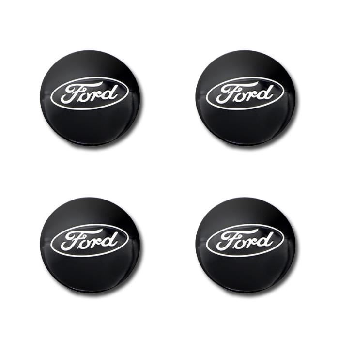 Moyeux de roue,4 autocollants avec logo de voiture 56mm, cache-moyeu pour Ford Fiesta EcoSport ESCORT Focus 1 - Type 4pcs black