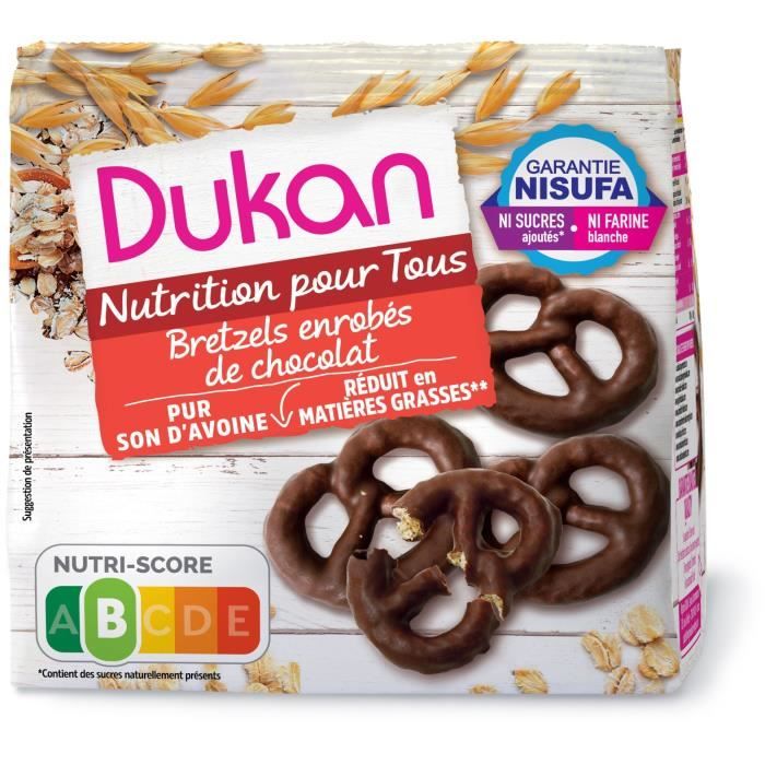 DUKAN Bretzels au son d'avoine nappés chocolat - 100g