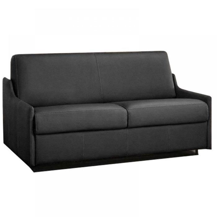 Canapé lit 3 places LUNA convertible EXPRESS 140cm microfibre gris graphite matelas 16 cm gris Microfibre Inside75