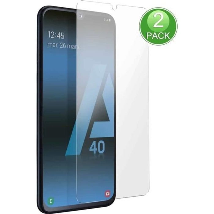 Film de Protection d'écran pour Samsung Galaxy A40 - LOT DE 2 - en Verre Trempé A40