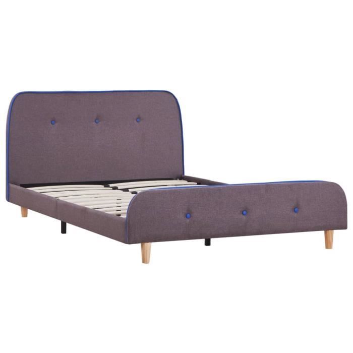 Omabeta Lits | accessoires - Cadre de lit Taupe Tissu 120 x 