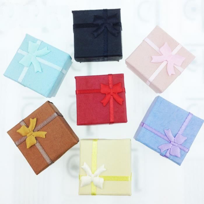 5 x Boîtes Cadeaux Elégantes de Luxe Carrées Courbes Anneaux pour Présentation de Bijoux