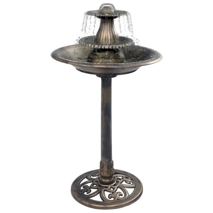 VidaXL Bain pour oiseaux avec fontaine Bronze 50x91 cm Plastique