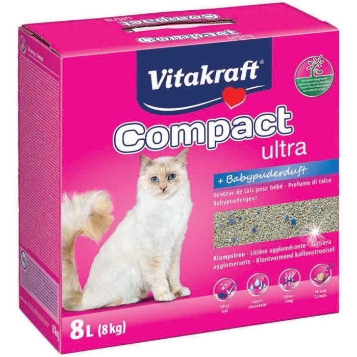 VITAKRAFT Litière Compact Ultra Plus - 8 L - Pour chat