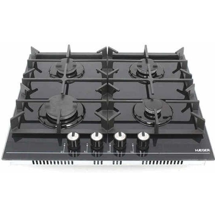 Plaque De Cuisson Gaz Haeger 60 Cm - 4 Brûleurs Inox - Sécurité FFSD - Allumage Automatique