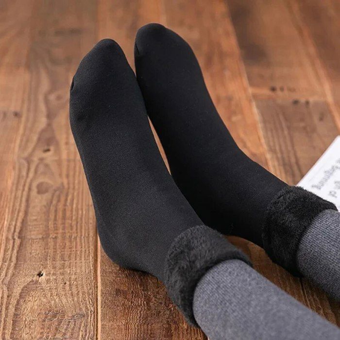 Lot De 3 Paires Chaussettes Thermiques Homme - Épaisses, Intérieur Brossé, Rembourrées, Taille 39-45