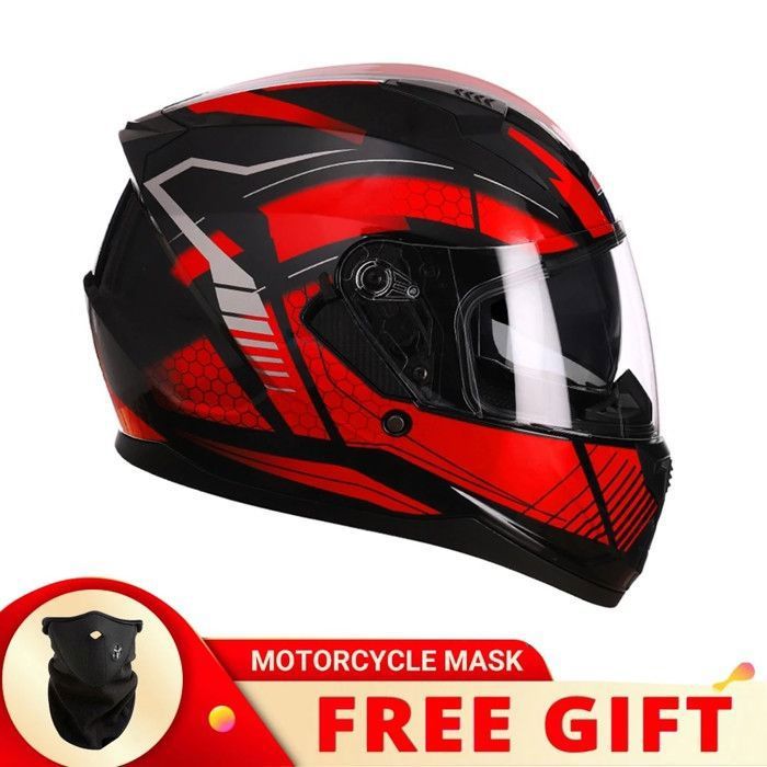 Casque Moto Plein Visage SOMAN – Approuvé DOT, Design Graphique, Intérieur Amovible
