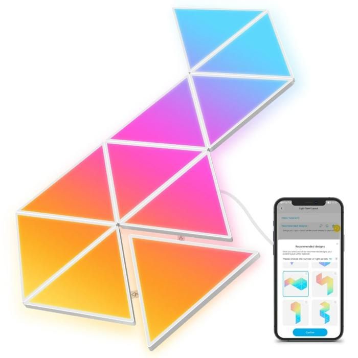 Panneaux lumineux LED - Govee - H6067 - Triangle - RGBIC - Modes musique - Personnalisation via app