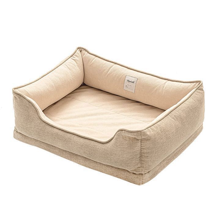 Comparer les prix de Panier Chien Dehoussable Lavable Lit Corbeille Canapé pour Chien Chat Couchage pour Chien Petite et Grande Taille (M, Beige)