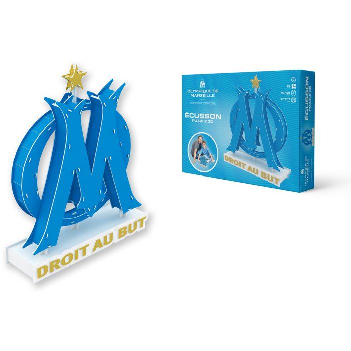 Megableu- Cube 3 X 3 Olympique de Marseille, 678327, Blue, White pas cher