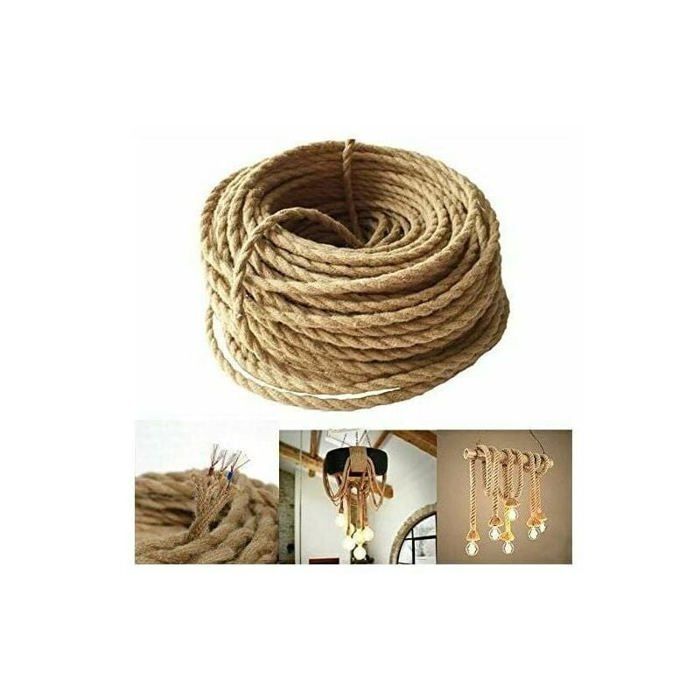 Meilleurs prix pour Fil lectrique LED de 10 m cordon vintage en cuivre pour DIY et lampes suspendues rtro tress industriel couleurs multiples Largeight