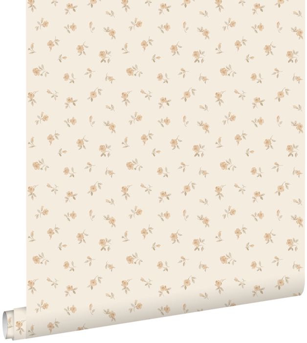 ESTAhome -  papier peint - fleurs intage - sable beige - 0.53 x 10.05 m