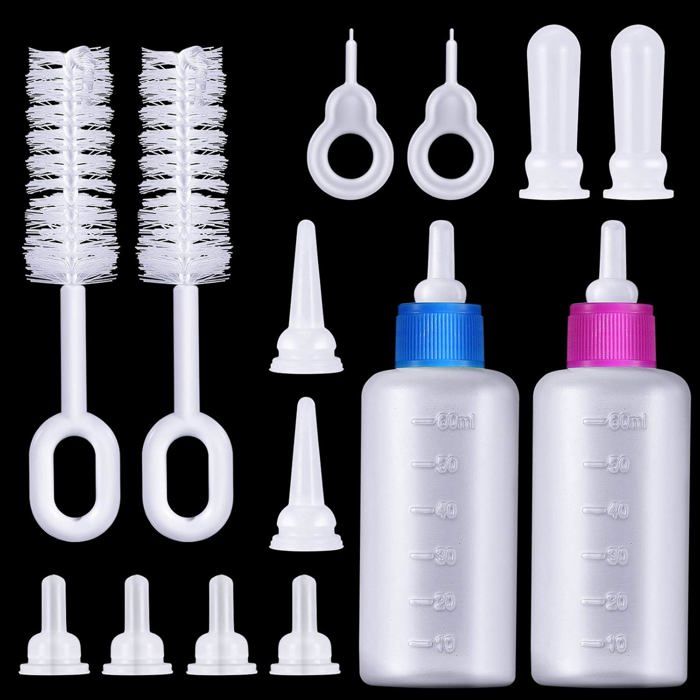 Comparer les prix de Kit complet de biberon pour animaux avec tubes, aiguilles et tétines de rechange, parfait pour chiots et chatons.