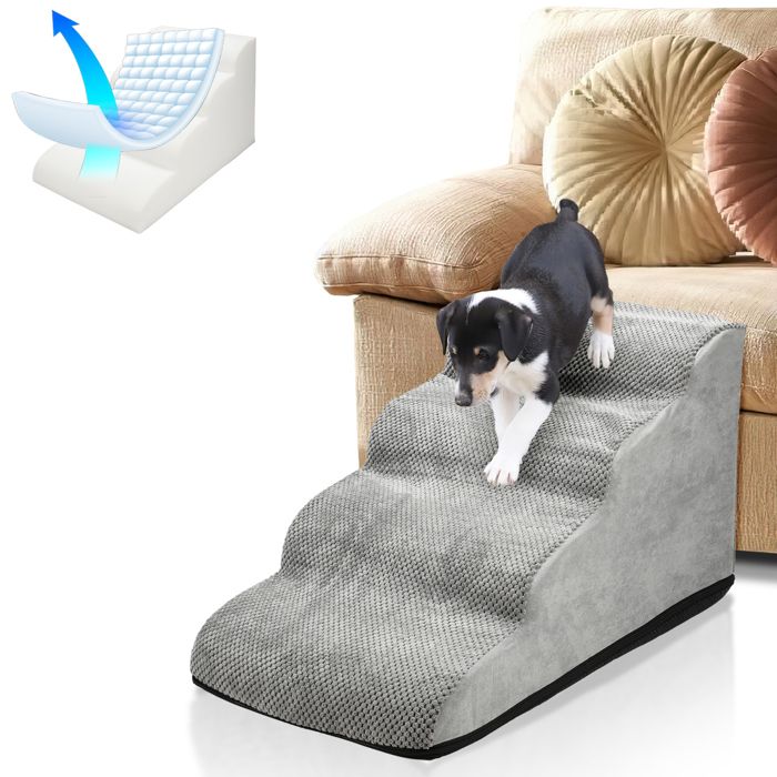 Meilleurs prix pour Hengda Escalier pour Chien 4 Marches Canapé pour Chien Lavable pour Petits Chiens et Chats
