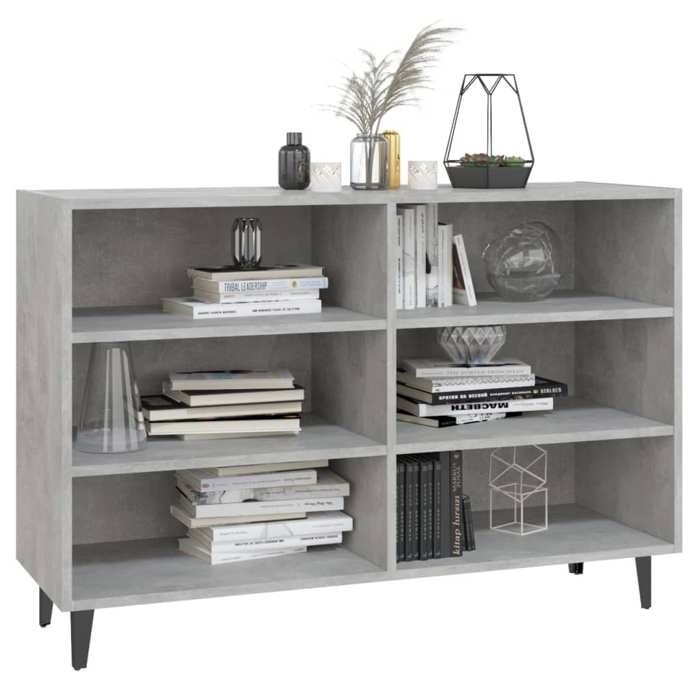 Bon plan Buffet bahut vaisselier - JILI HOT - Buffet gris béton 103 5x35x70cm - Bois dingénierie - commode Salon/Cuisine
