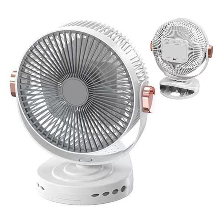 Ventilateur à Pince Ventilateur de Table Silencieux 20 Cm Accrochable Vitesse Réglable Avec Lumière - Handeiu