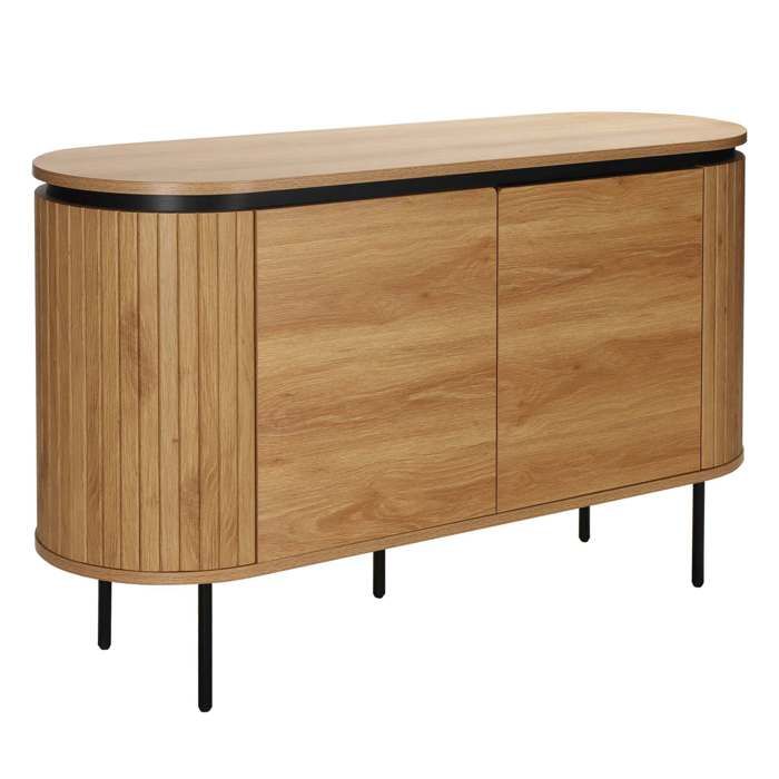 Buffet 2 portes moderne rectangulaire L120 cm bois clair Hemera - Oviala