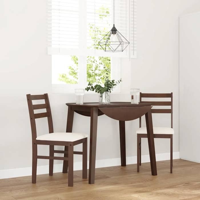Printemps/été 2025 Chaises à manger coussins 2 pcs SOLOMON confortable marron bois massif caoutchouc - 40.5x49x84.5 cm LV2802